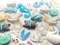 Blue and White Kawaii Charm Mix: Birds and Bears, 10 piece Sets, Adorabilities